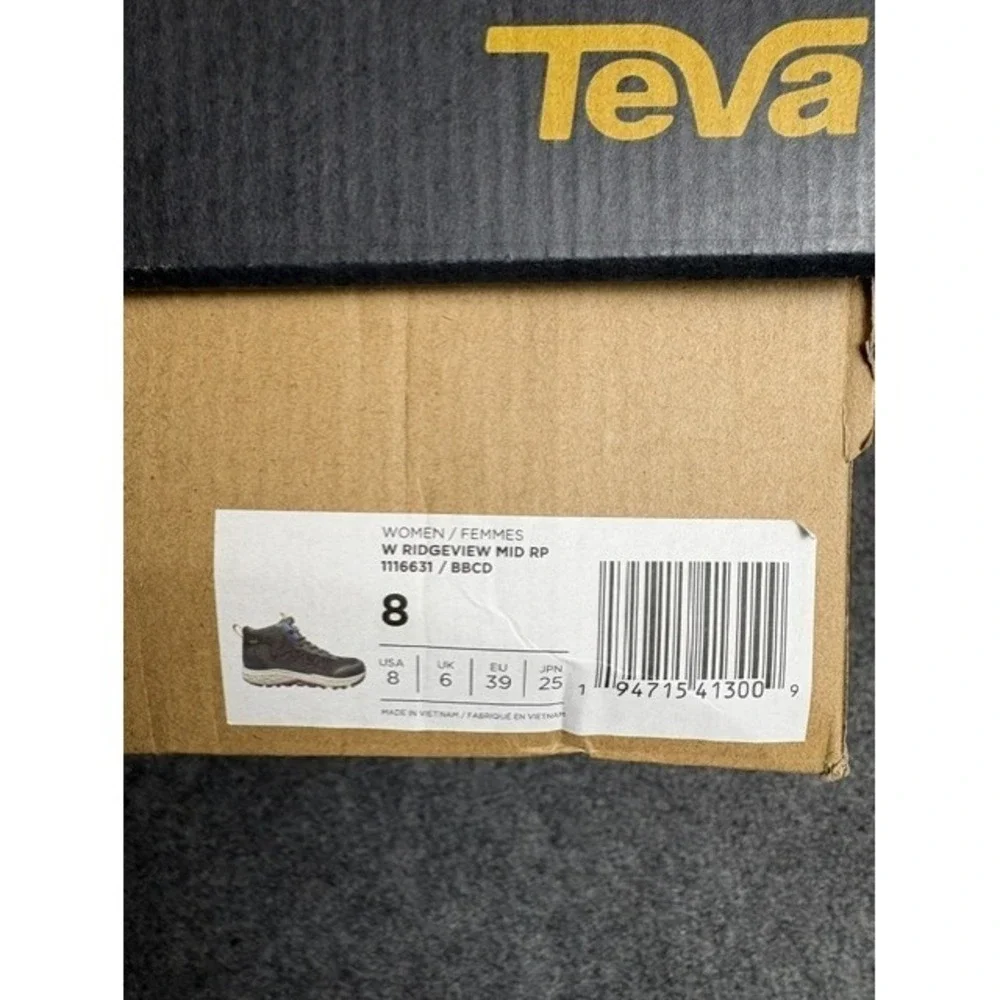 Teva Ridgeview Mid RP Women Hiking Boots Size 8 Waterproof Trail Shoes Vibram S1